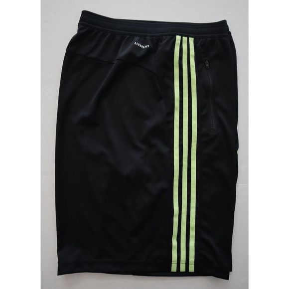 adidas PrimeBlue Men Sz 2XL Black/Lime Green Designed 2 Move 10” 3-Stripe Shorts - Picture 9 of 11